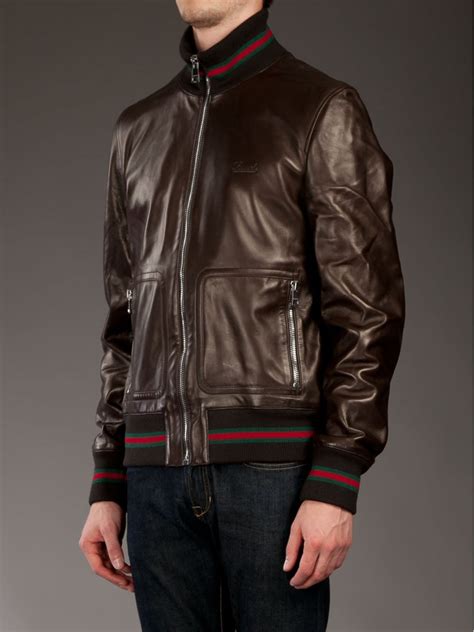 gucci mens leather jacket sale|gucci men's bomber jackets.